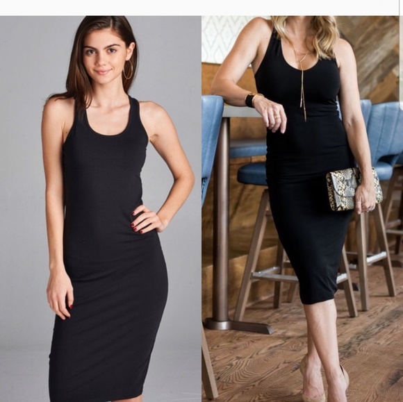 WILA Dresses & Skirts - Black midi bodycon dress.
